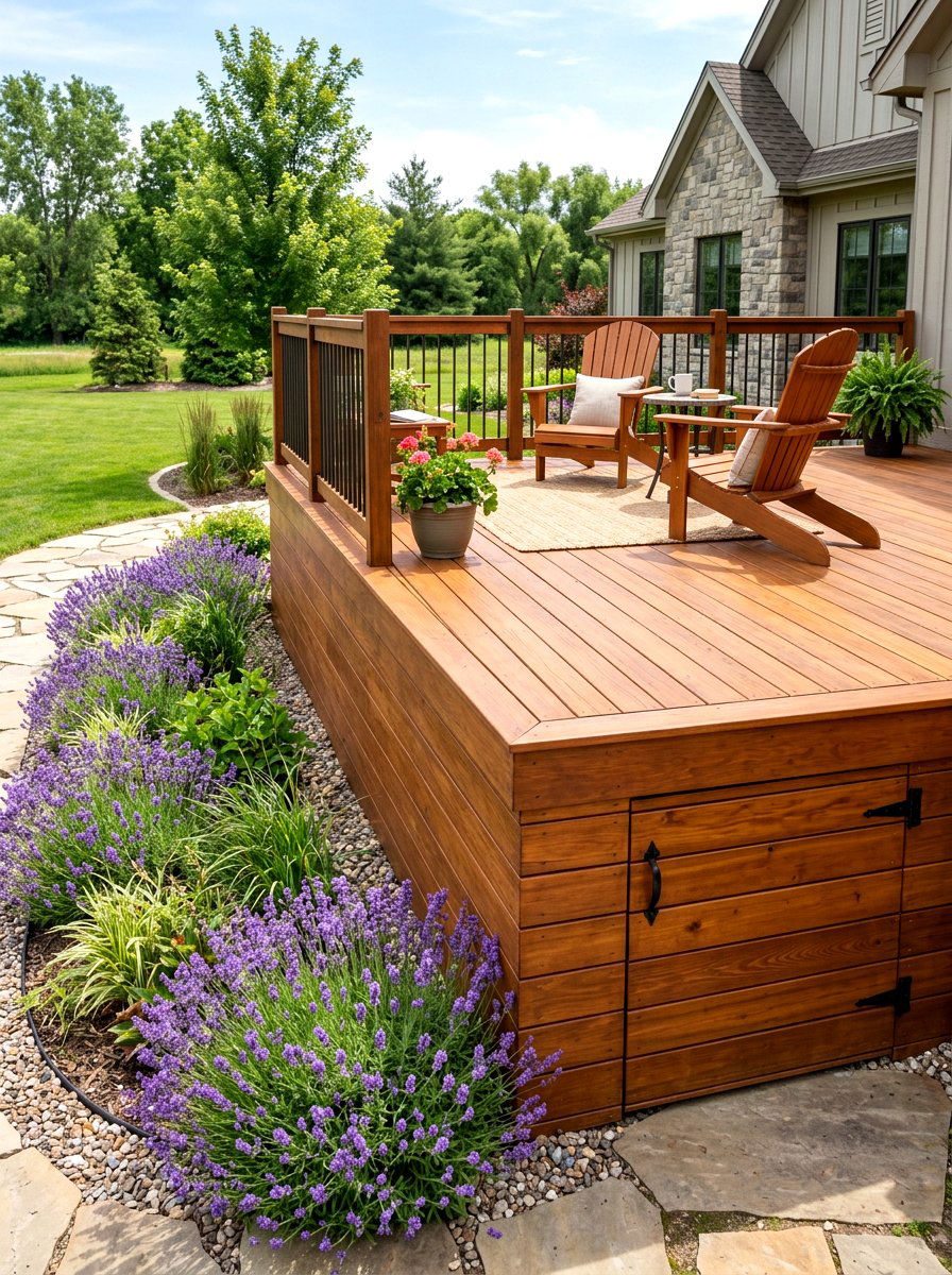 Solid Wood Board - 30 deck skirting ideas