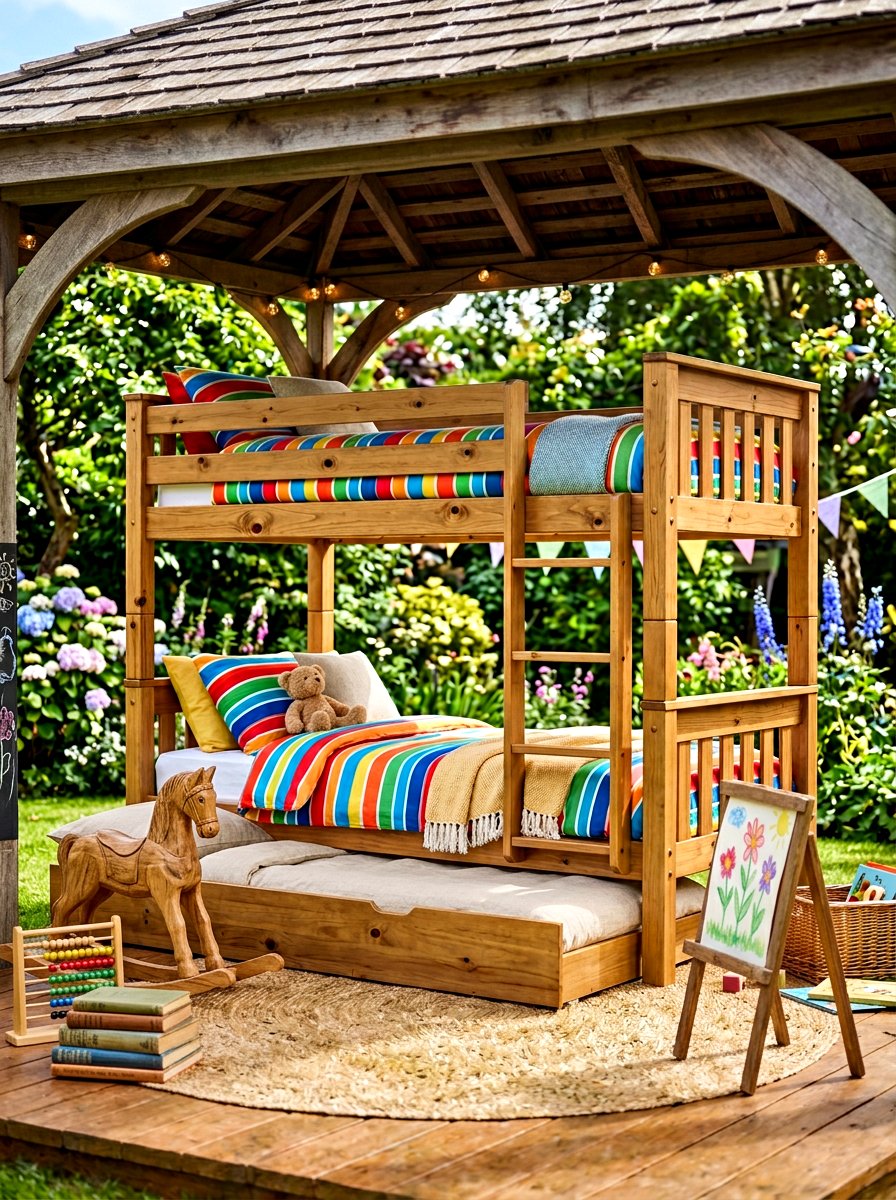 Solid Wood Bunk Bed With Trundle - 30 trundle bed ideas