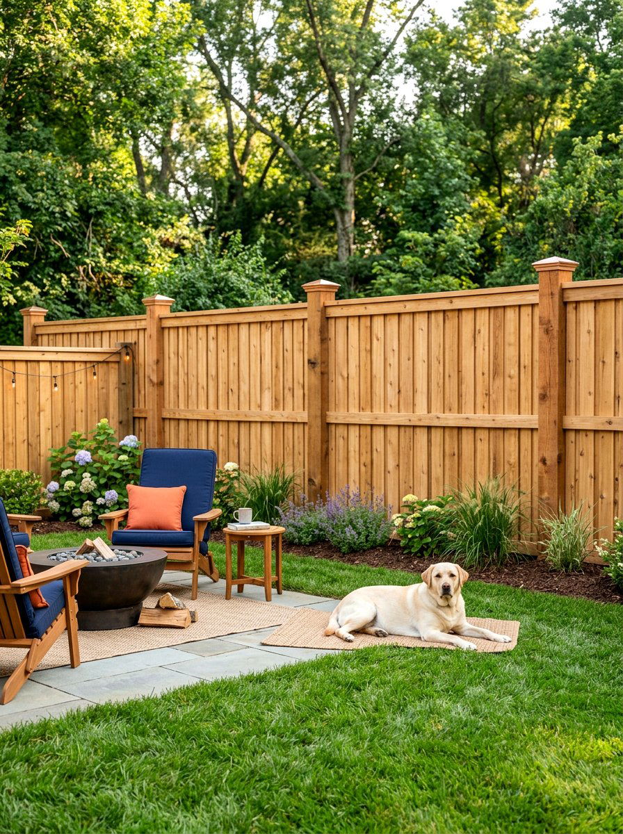 Solid Wood Privacy Enclosure - 30 dog fence ideas