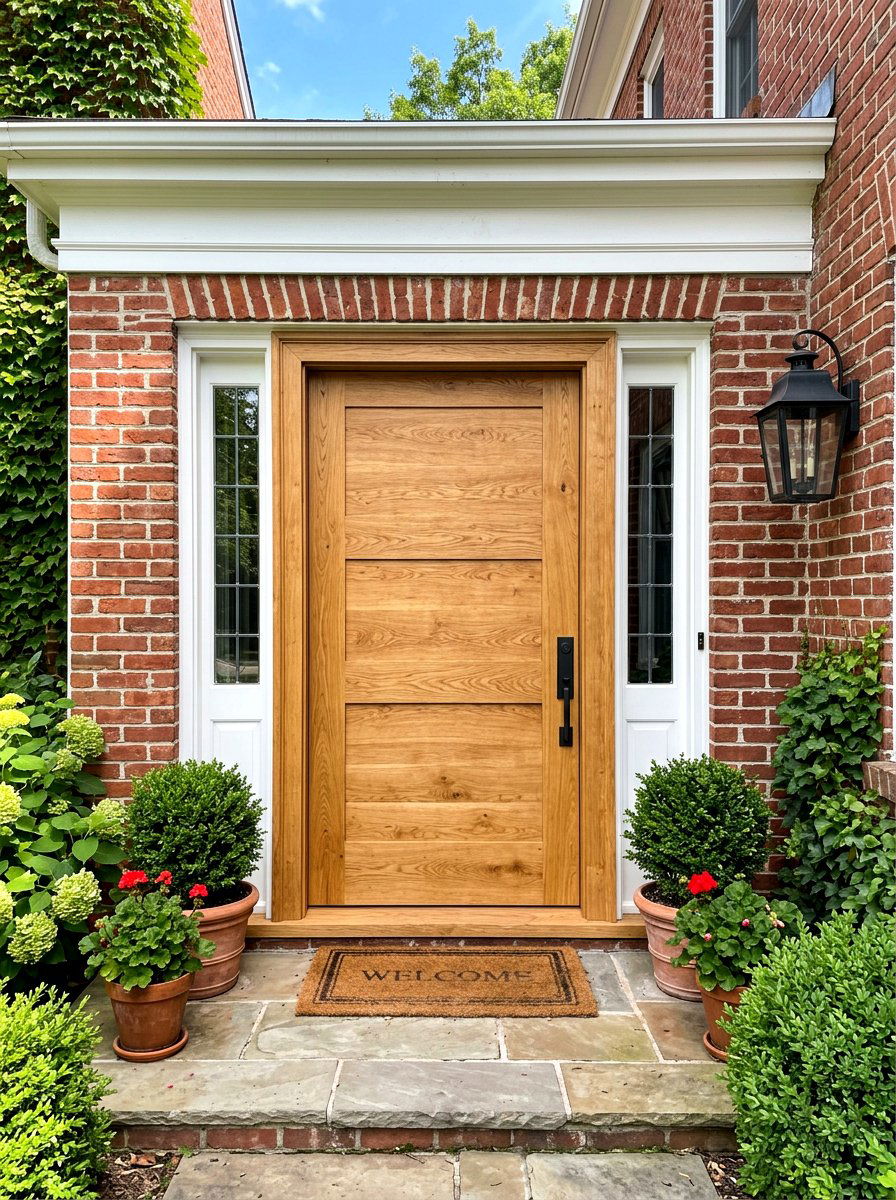 Solid oak portal entry - 30 quiet luxury curb appeal ideas