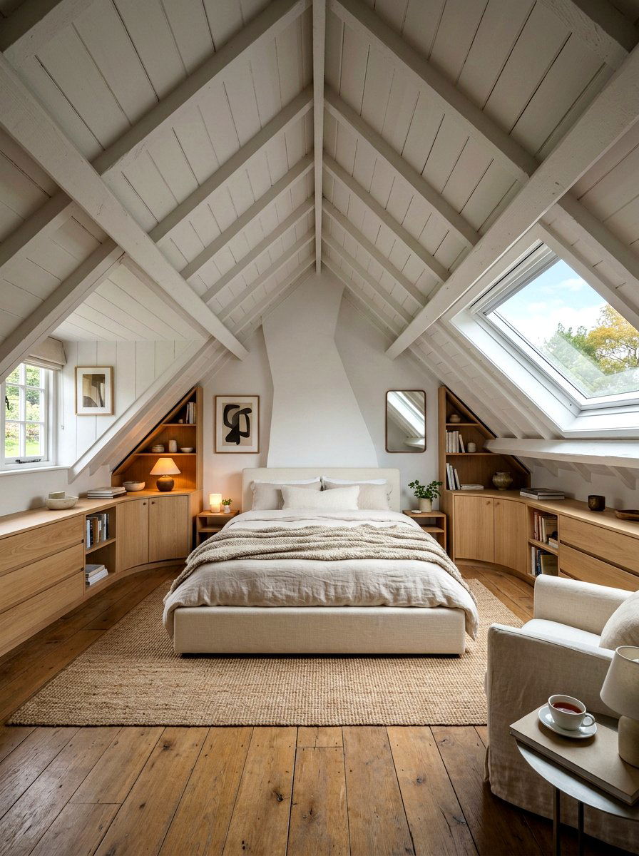 Sophisticated Attic Bedroom - 30 quiet luxury master bedroom ideas
