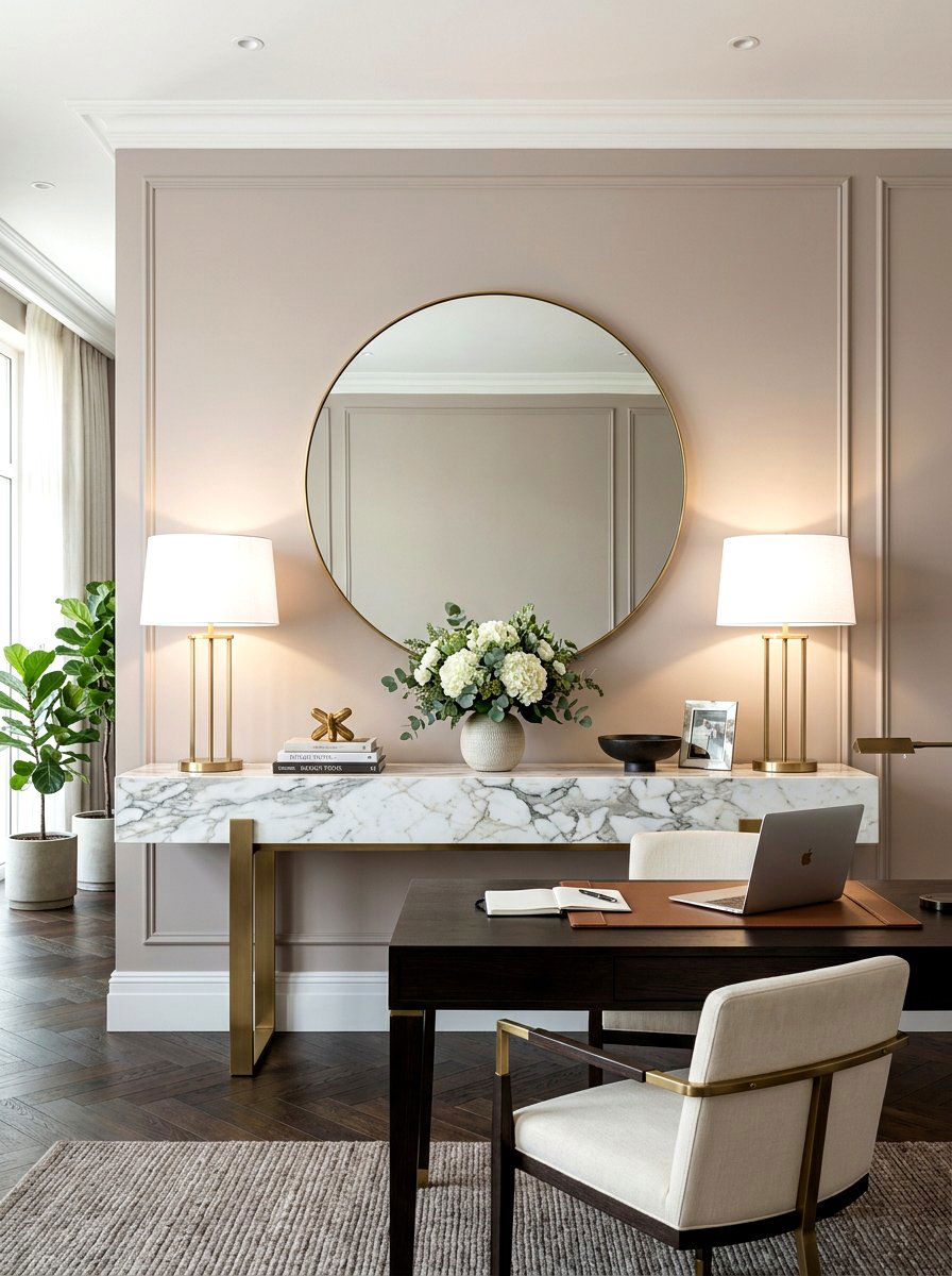 Sophisticated Console Table - 30 zoom background office ideas
