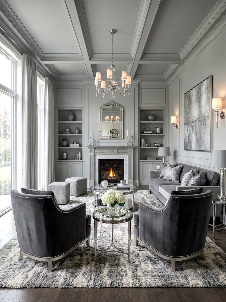 Sophisticated Gray Formal Living Room - 30 formal living room ideas