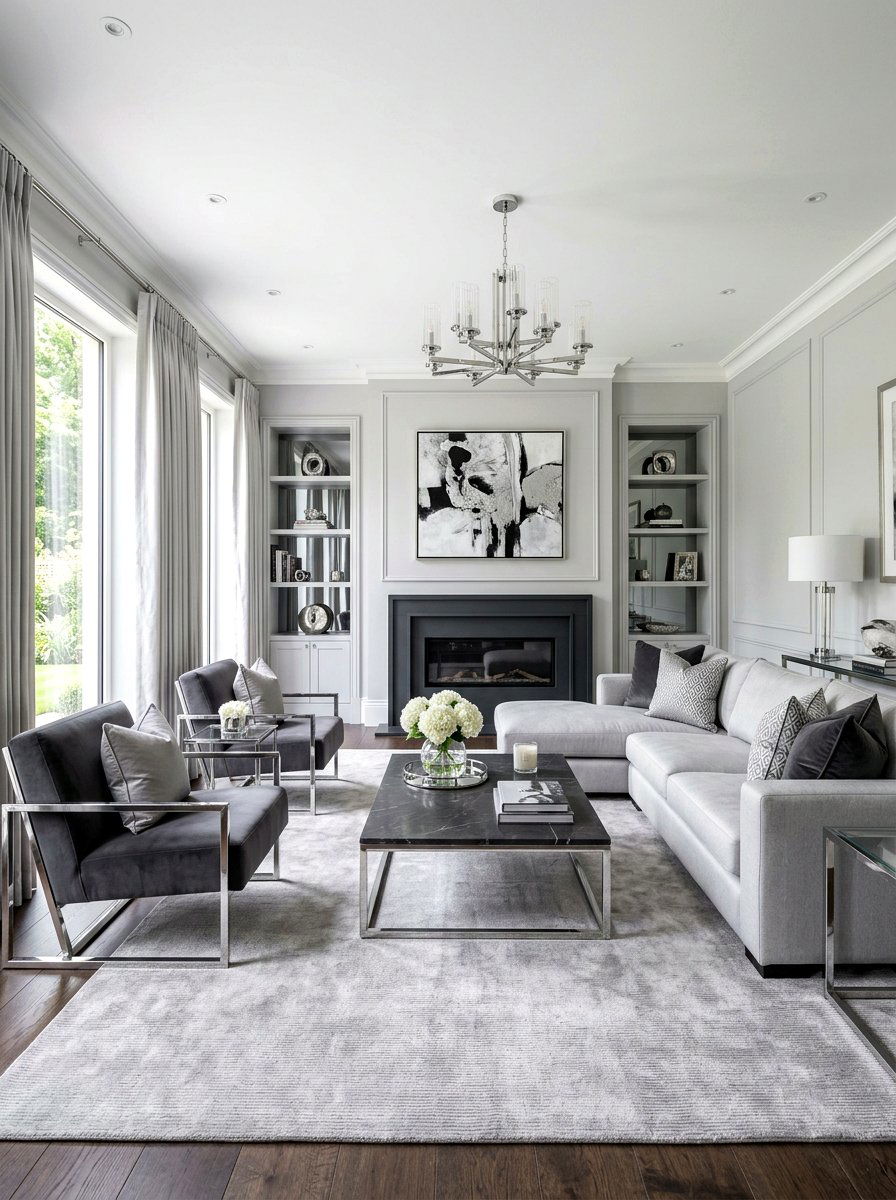 Sophisticated Gray Sitting Room - 30 sitting room ideas