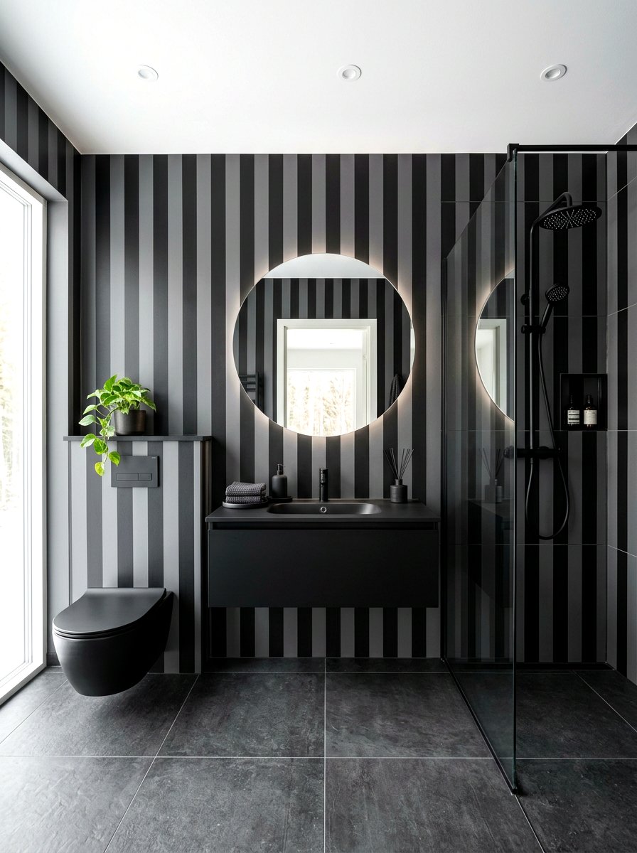 30 Striped Bathroom Wallpaper Ideas for Bold, Fresh Style