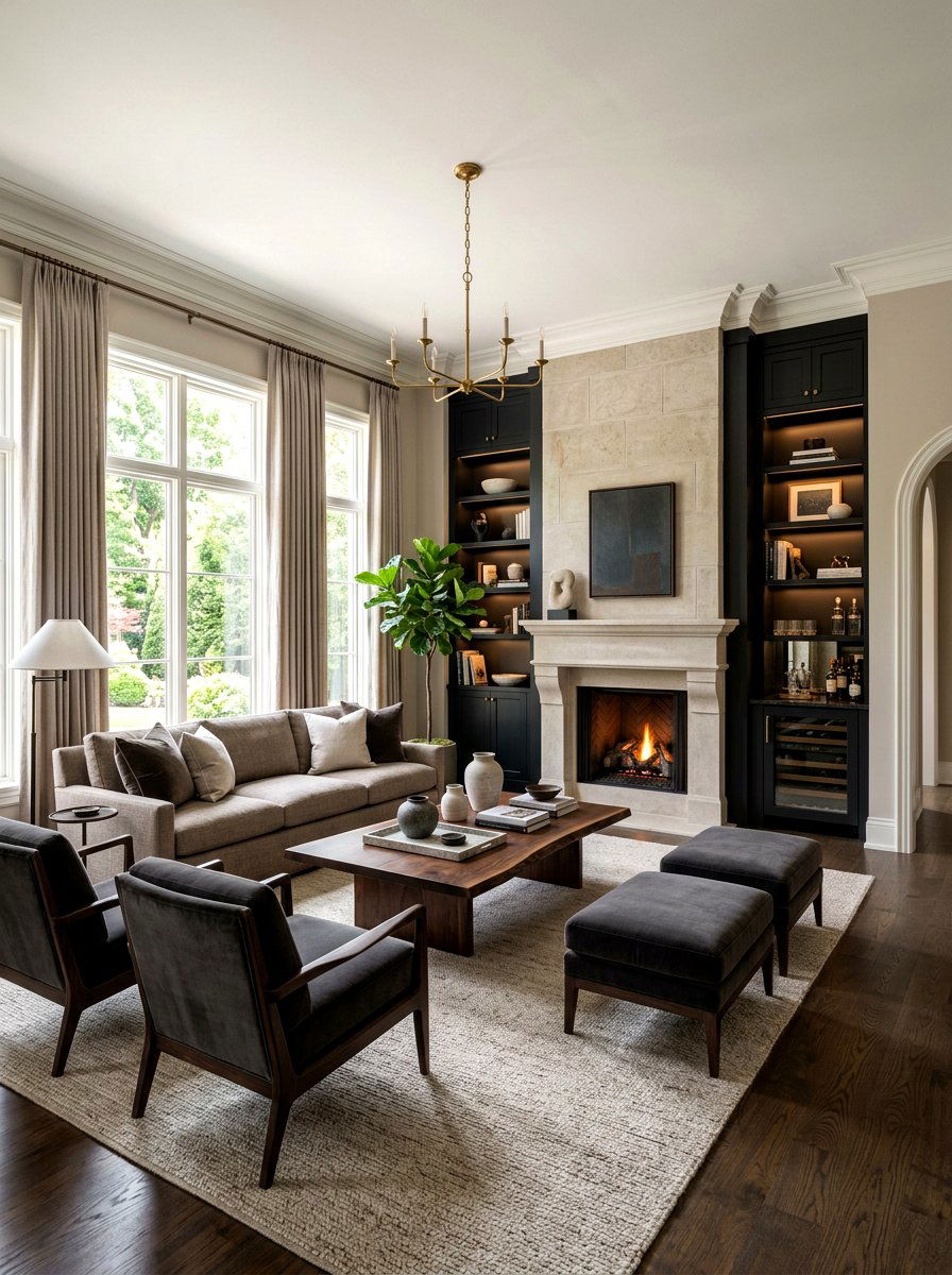 Sophisticated Transitional Living Room - 30 transitional living room ideas