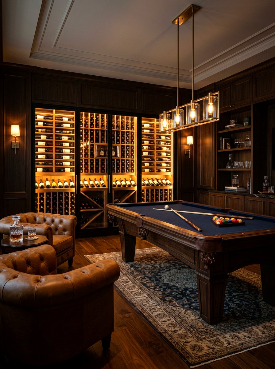 Sophisticated lounge setup - 30 billiards room ideas