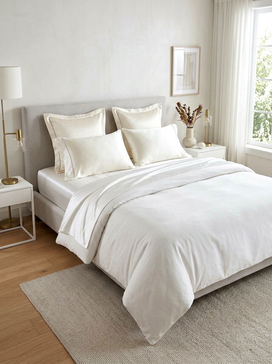 Sophisticated silk sheet bedding - 30 tailored bedding ideas
