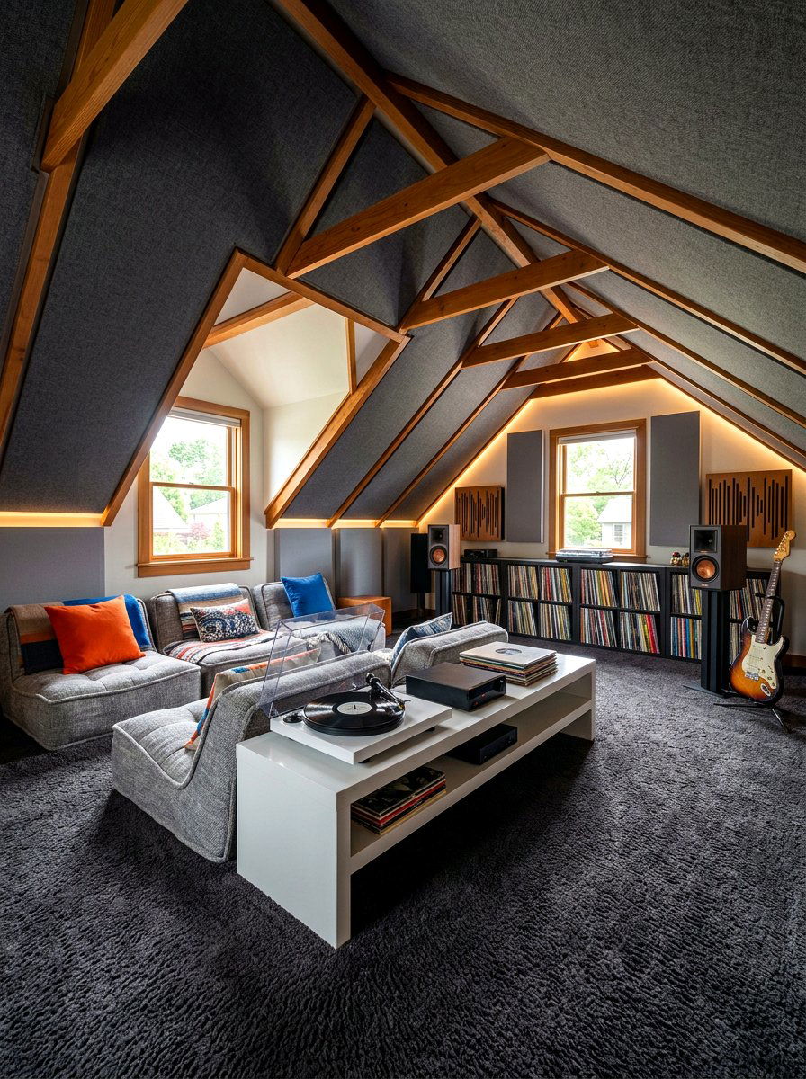 Soundproof Attic Music Room - 30 listening lounge ideas