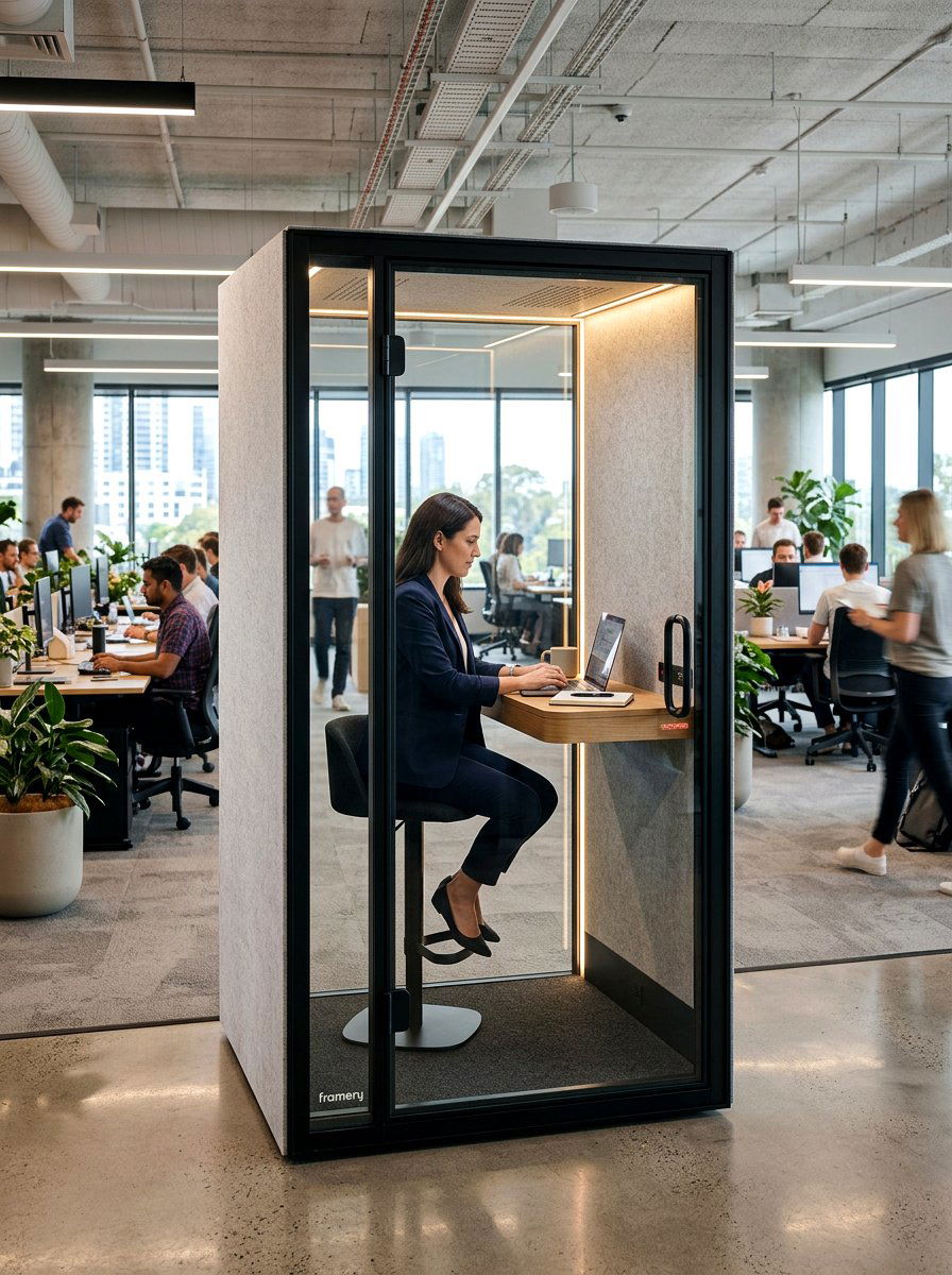 Soundproof Privacy Booth - 30 sound dampening office ideas