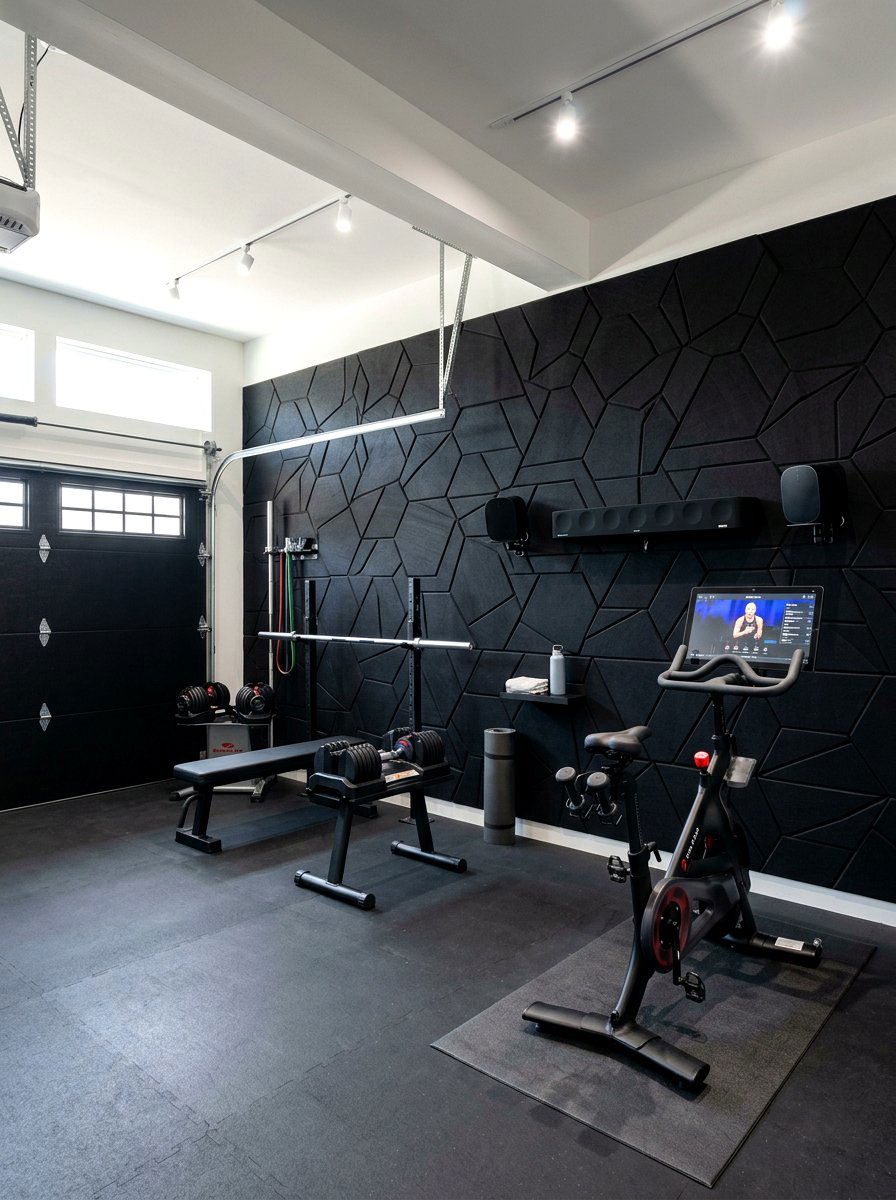 Soundproof wall foam panels - 30 garage gym ideas