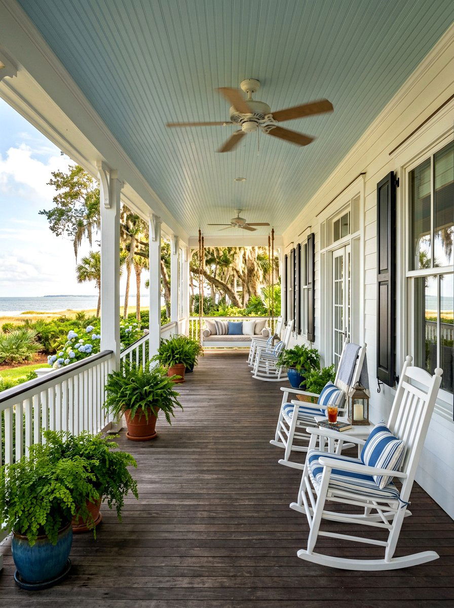 Southern Coastal Porch - 30 seaside porch ideas