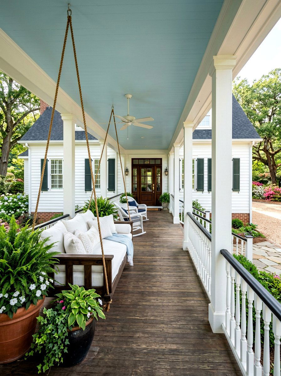 Southern Style Front Porch - 30 porch lounge ideas