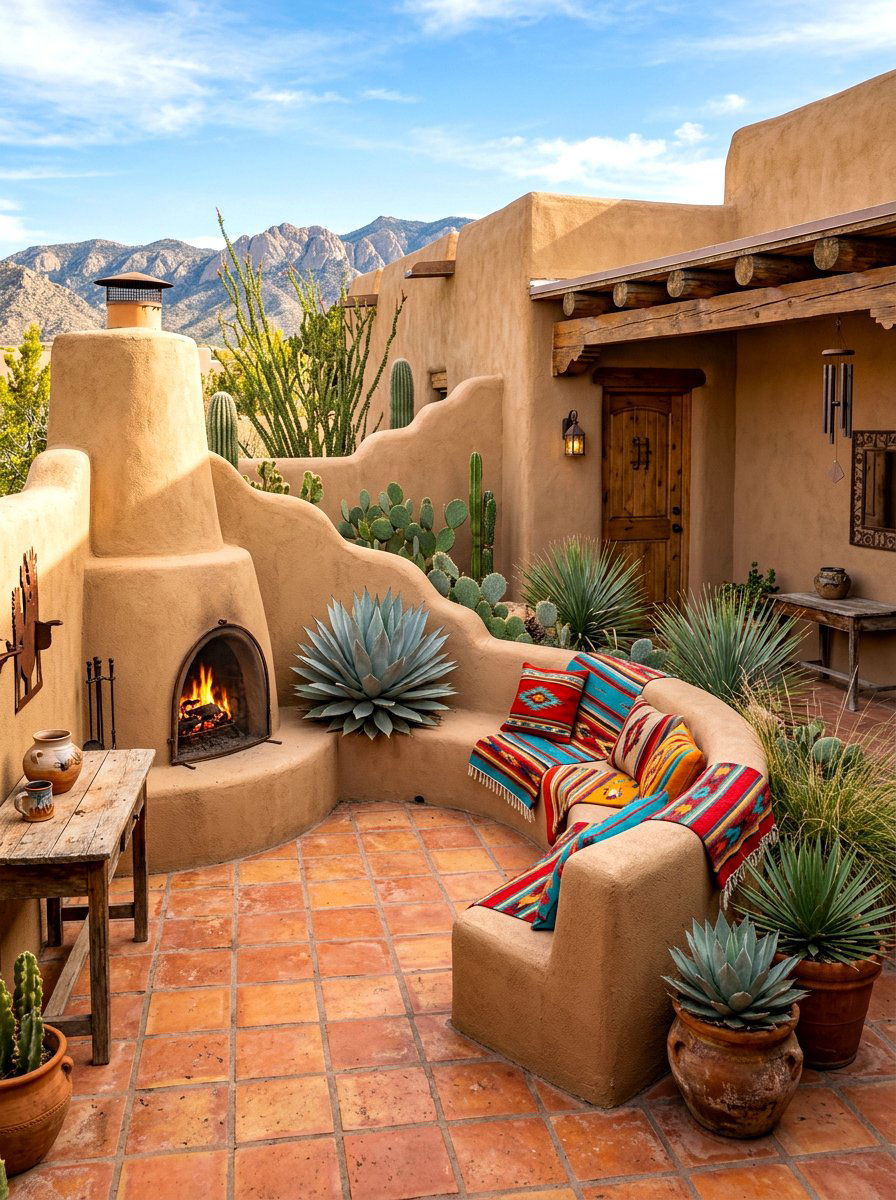 Southwest Adobe Style Backyard - 30 courtyard style backyard ideas