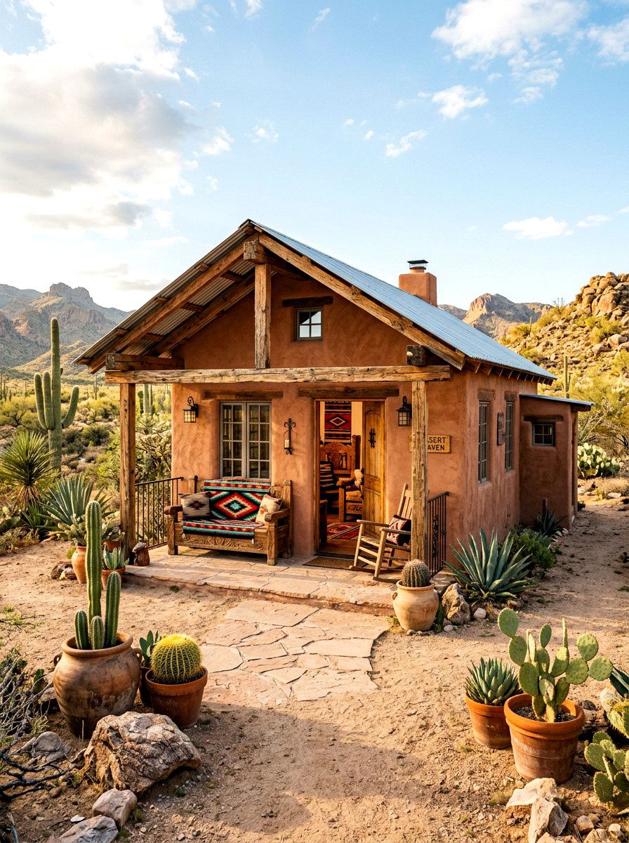 Southwest Desert Cabin - 30 tiny cottage decor ideas
