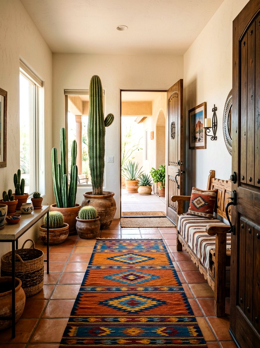 Southwest entryway plant decor - 30 cactus decor ideas