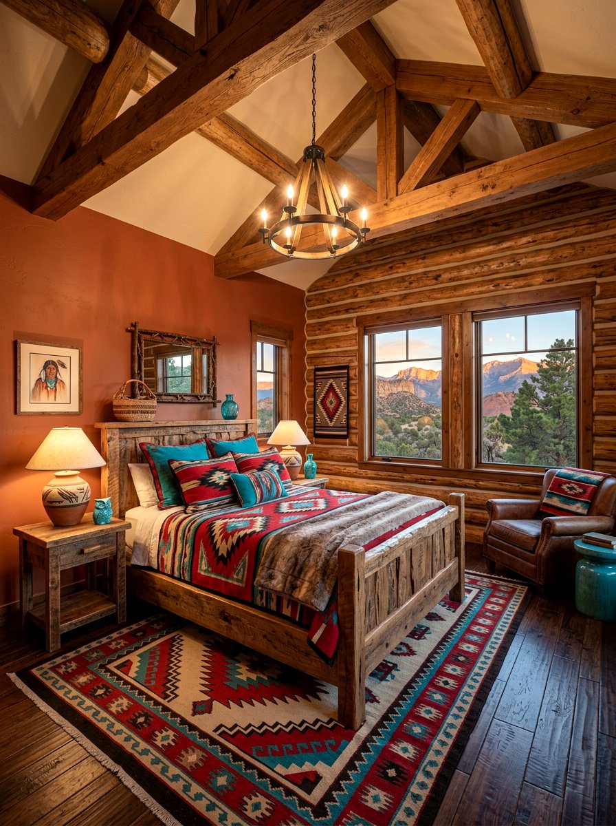 Southwest mountain cabin bedroom - 30 mountain cabin bedroom ideas