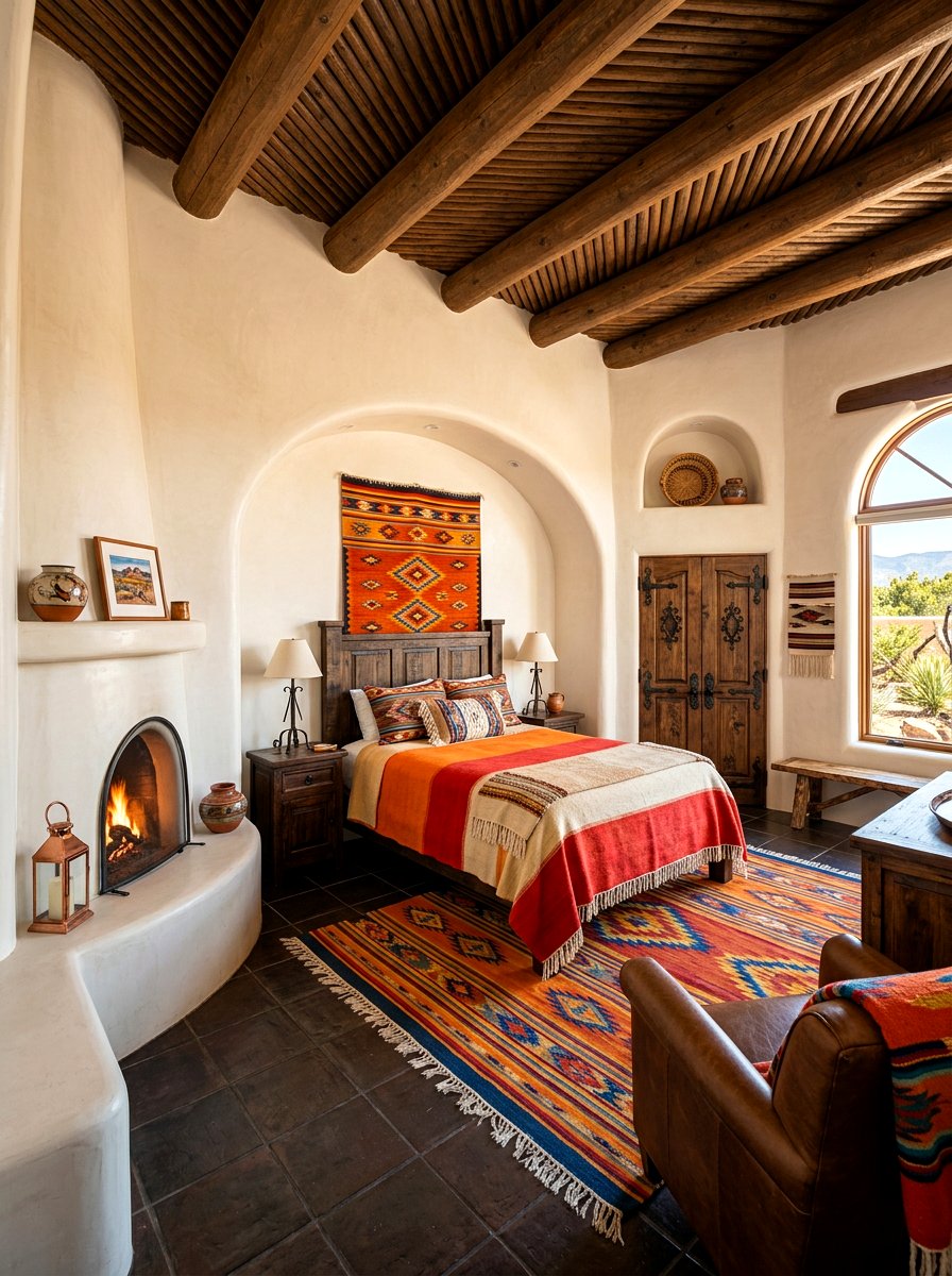Southwestern Adobe Style Bedroom - 30 western bedroom ideas