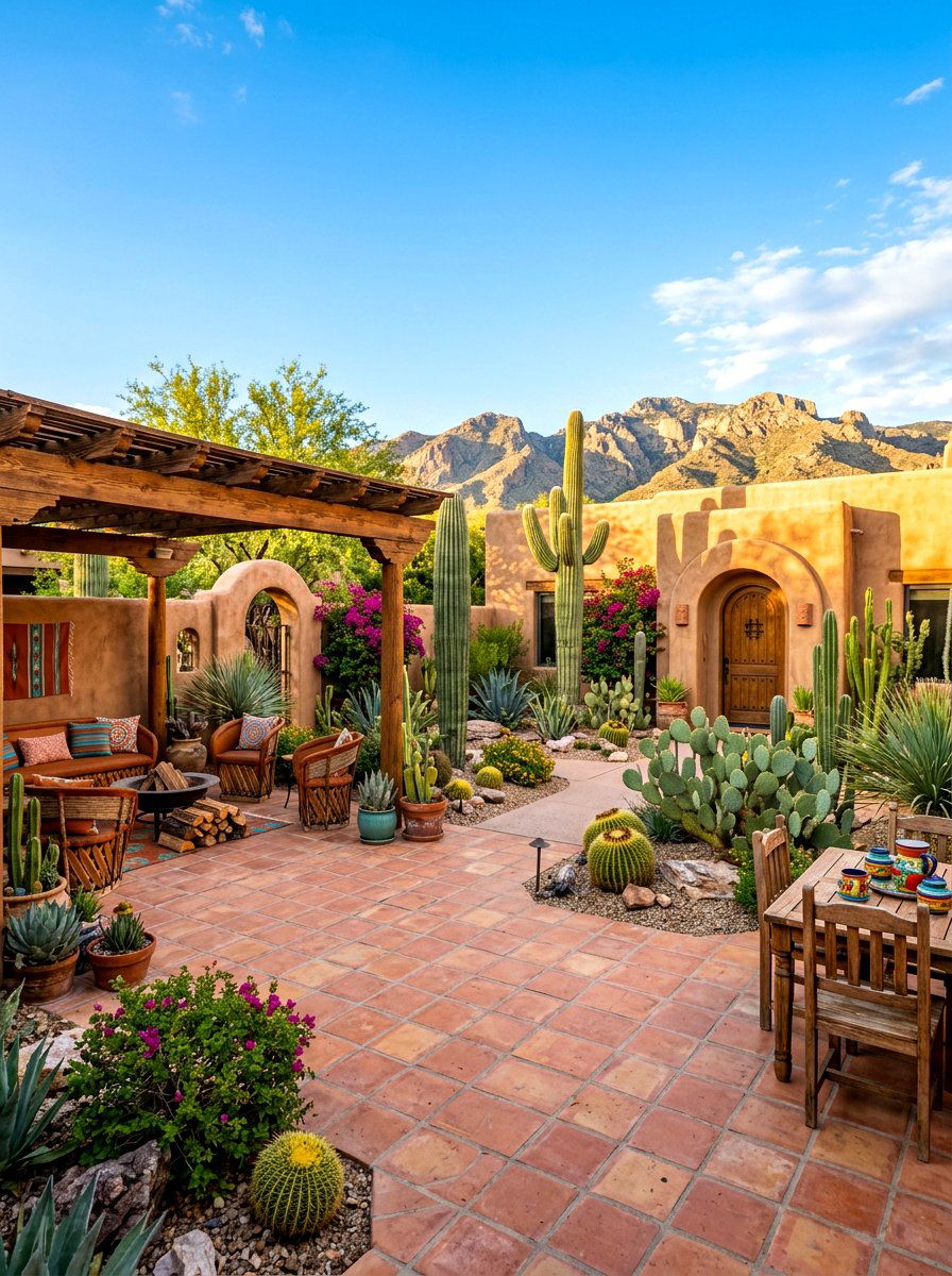 Southwestern Backyard Design - 30 cactus garden ideas