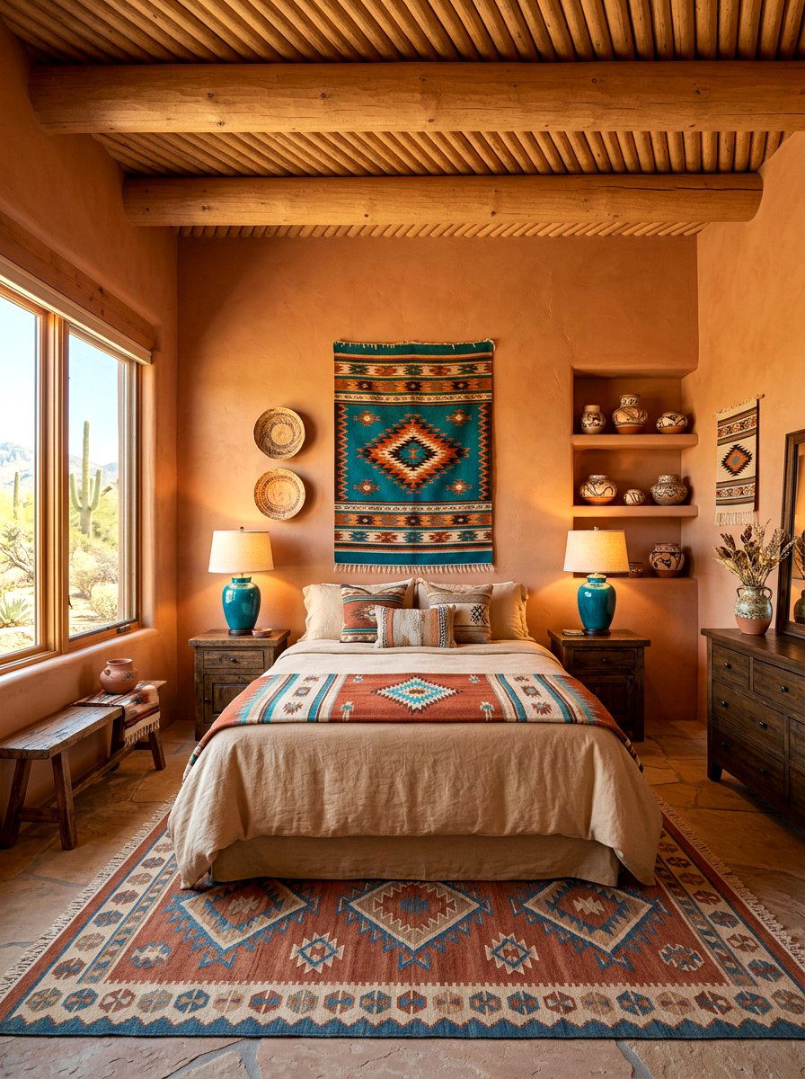 Southwestern Desert Palette Bedroom - 30 western bedroom ideas