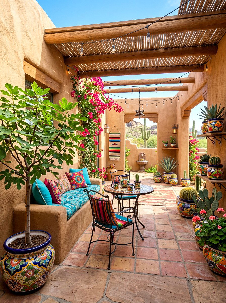 Southwestern Patio Fig Tree - 30 fig tree patio ideas