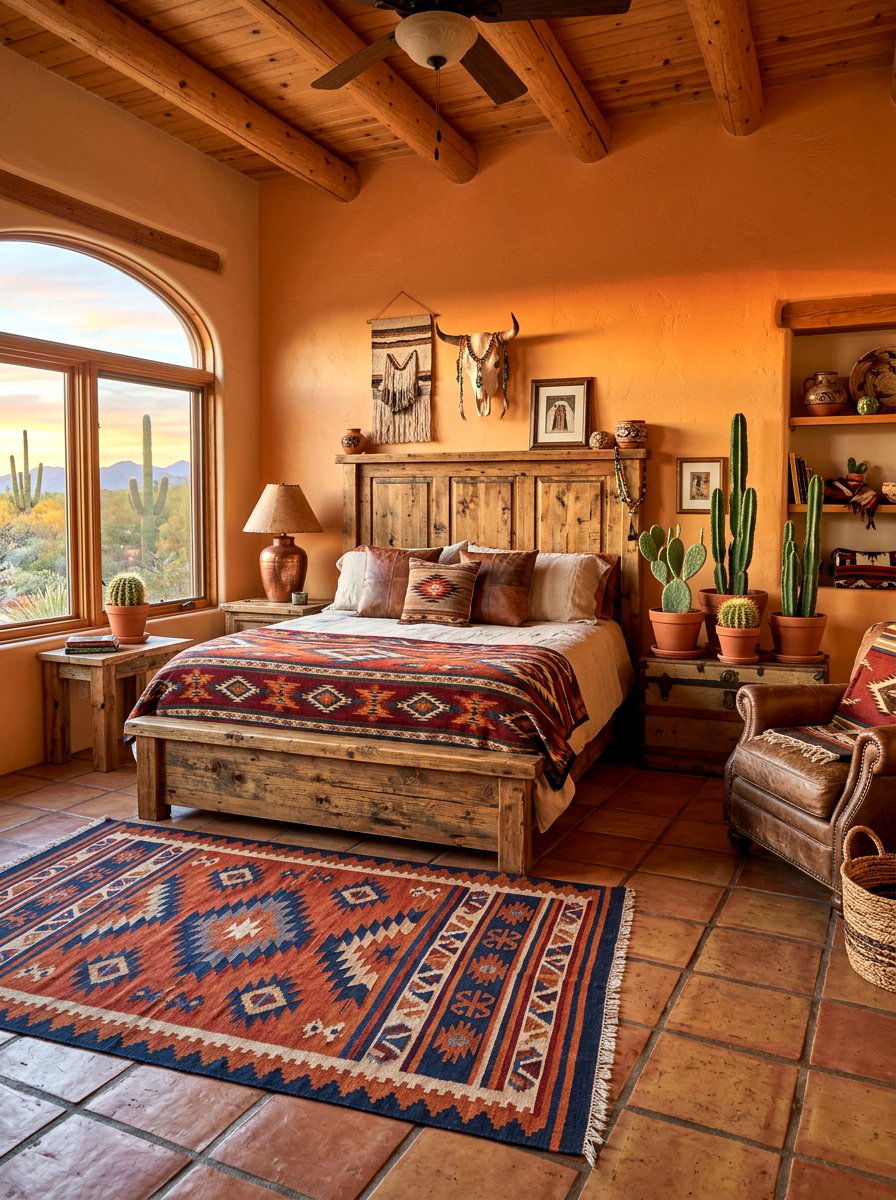 Southwestern Pattern Eclectic Bedroom - 30 eclectic bedroom ideas