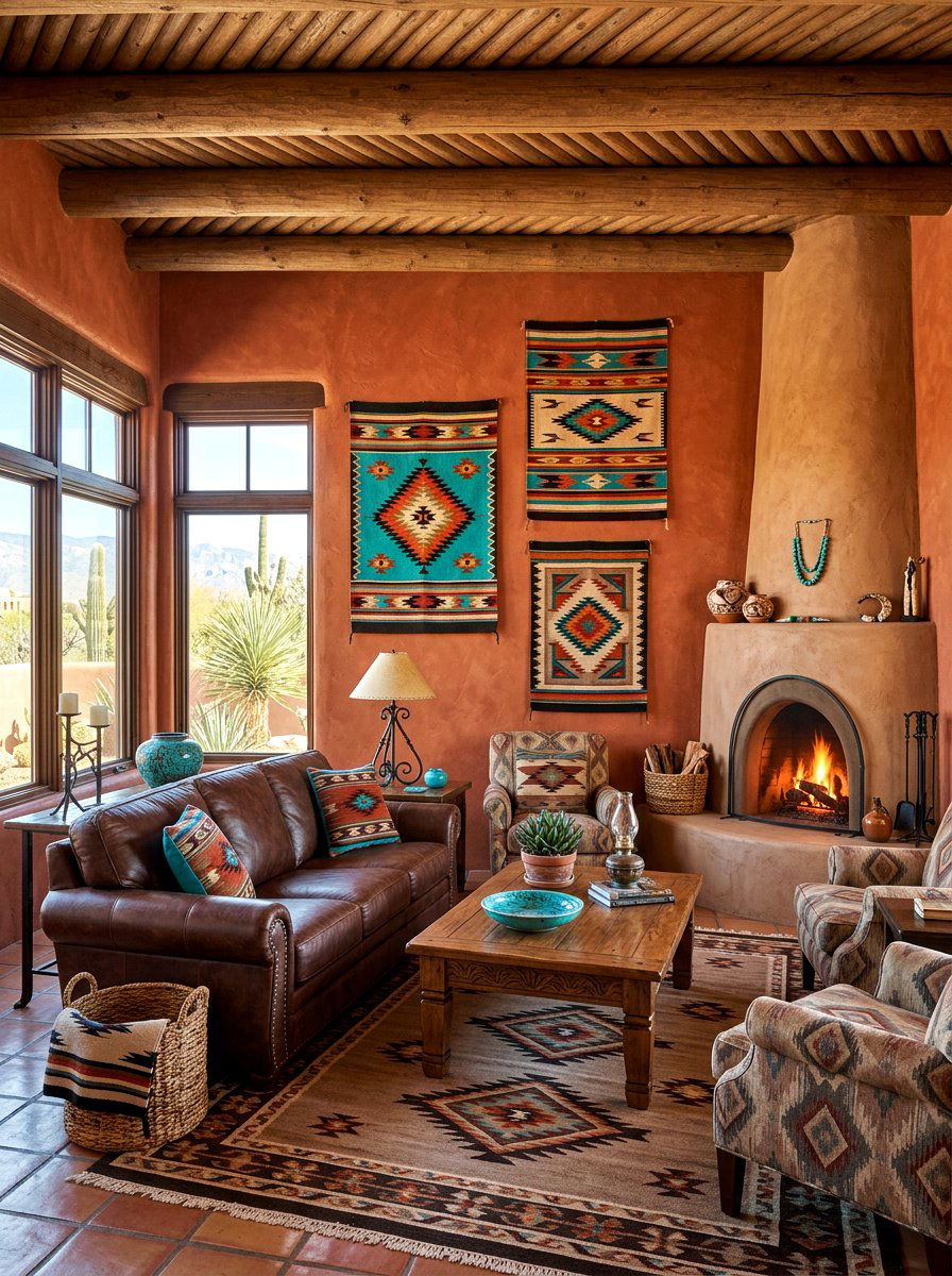 Southwestern Terracotta Decor - 30 terracotta washed living room ideas