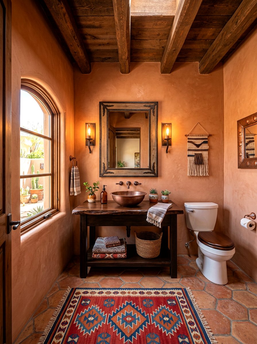 Southwestern Terracotta Powder Room - 30 terracotta powder room ideas