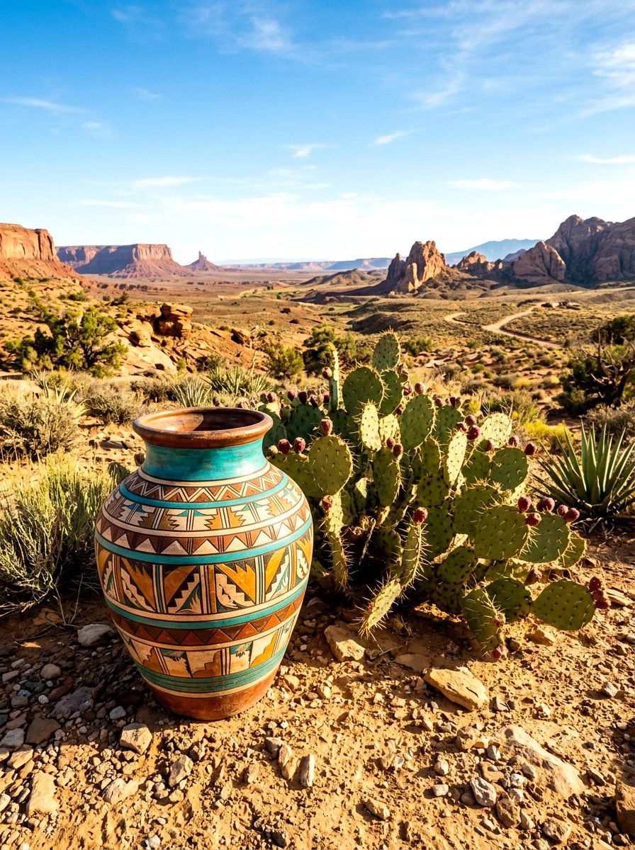 Southwestern desert pot - 30 painted flower pot ideas
