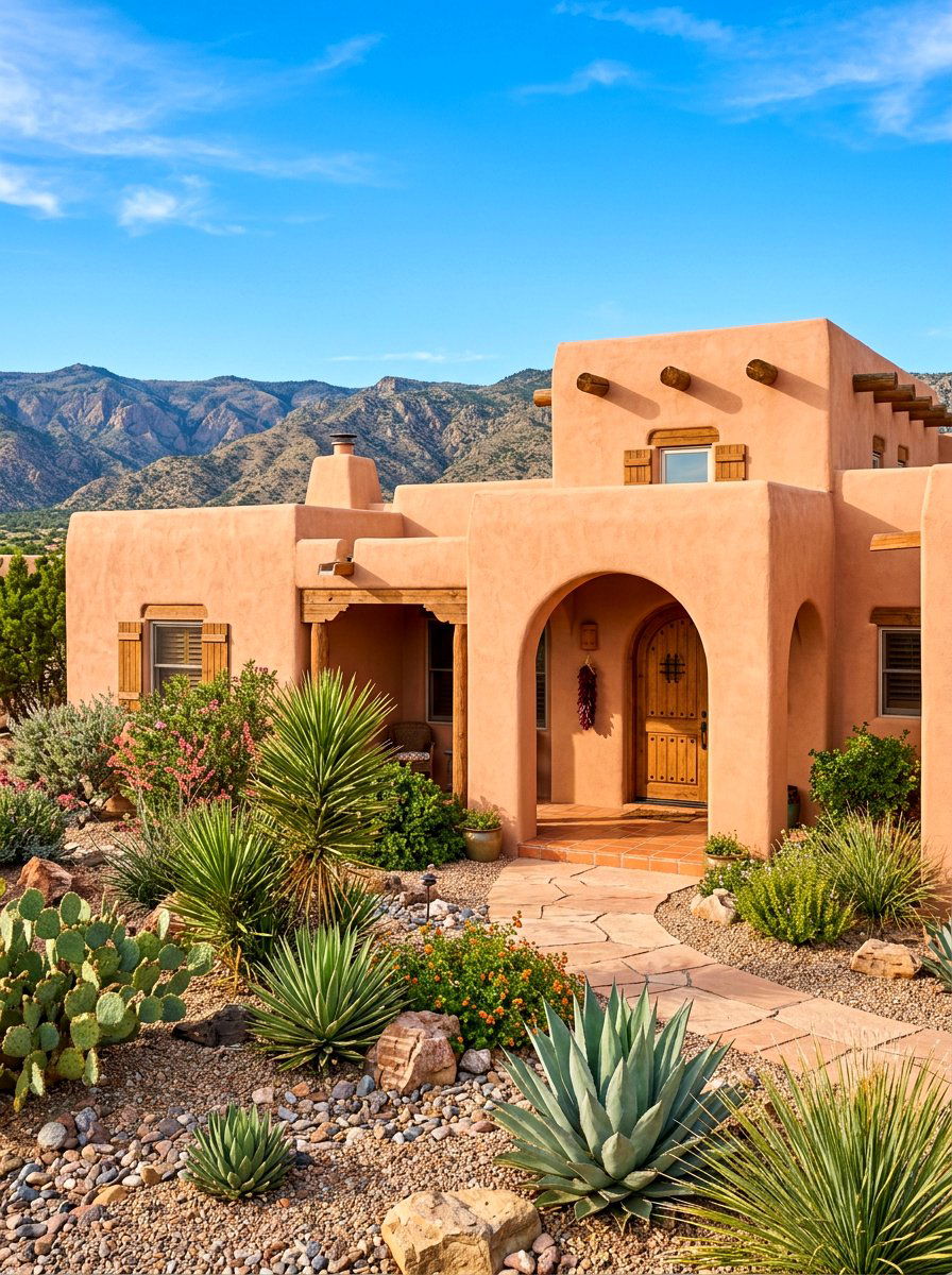 Southwestern style clay stucco - 30 clay stucco exterior ideas