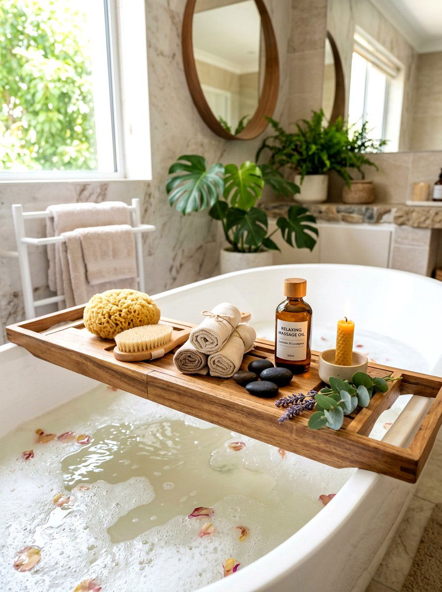 Spa Bath Tray Decor - 30 bath tray styling ideas