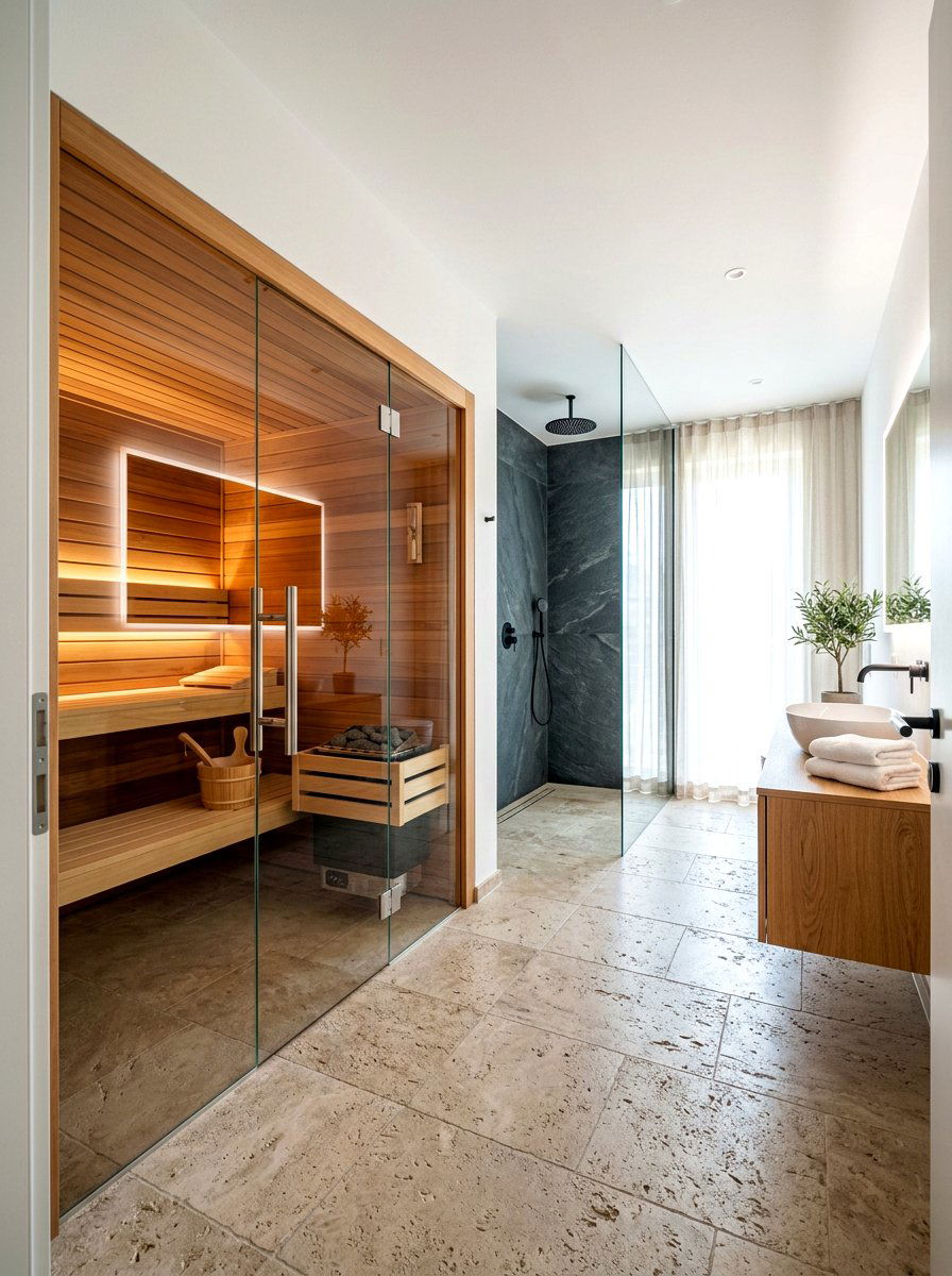 Spa Bathroom Sauna - 30 rustic luxury bathroom ideas