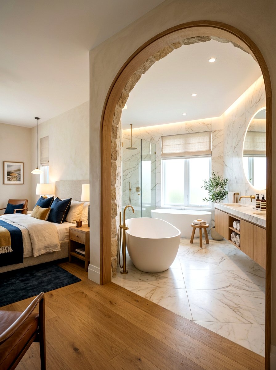 Spa Inspired Ensuite Connection - 30 five star suite bedroom ideas