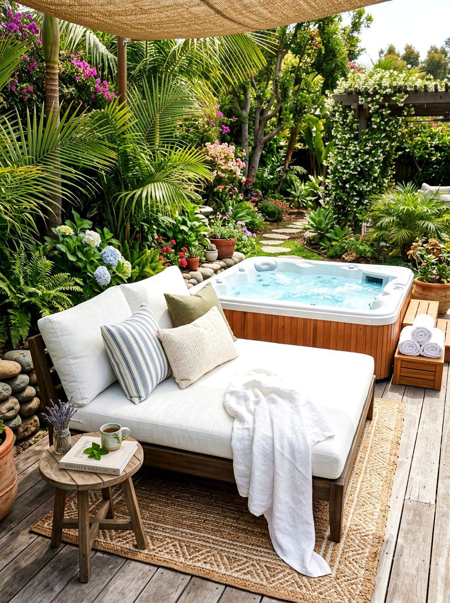 Spa Relaxation Corner - 30 spa backyard ideas