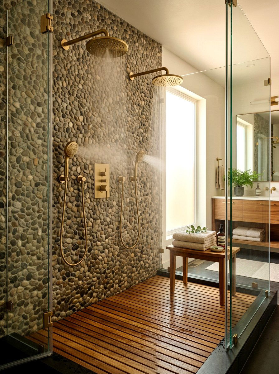 Spa Style Double Shower Head - 30 double shower head ideas