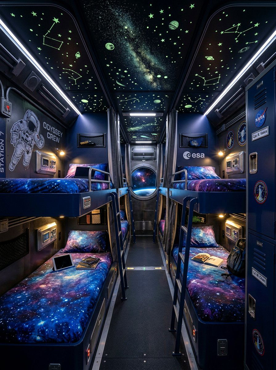 Space Bunk Room - 30 bunk room aesthetic ideas