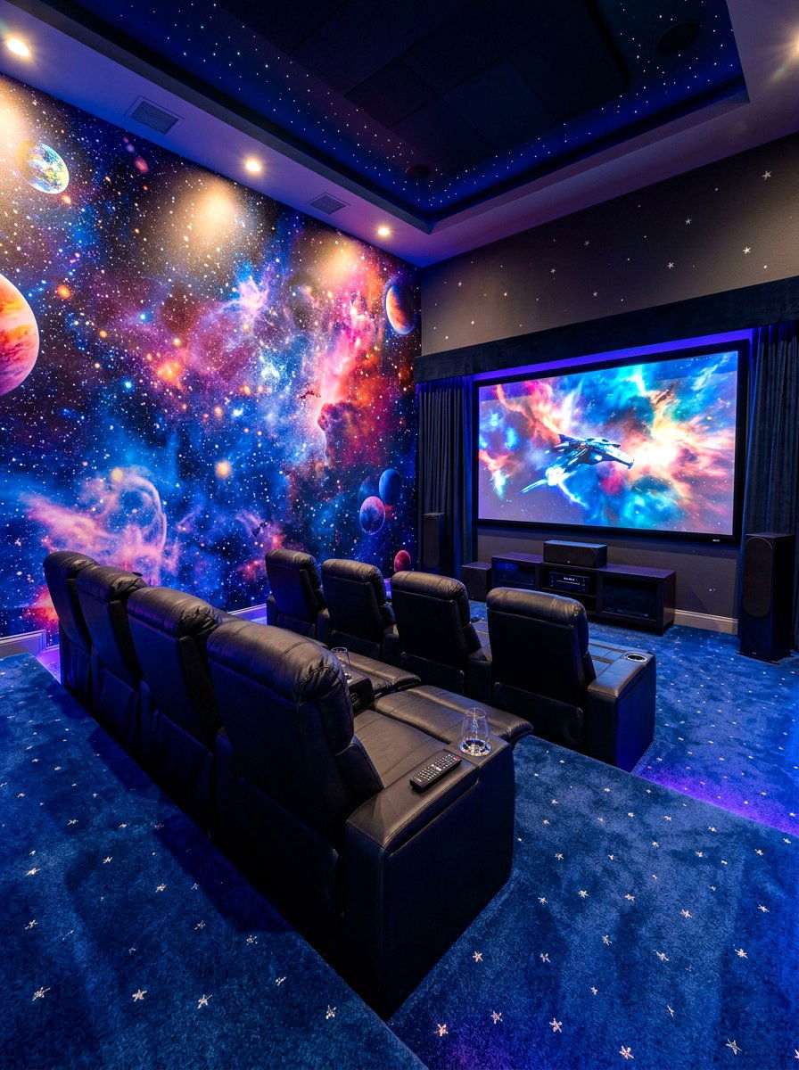 Space Galaxy Mural - 30 peel and stick mural ideas