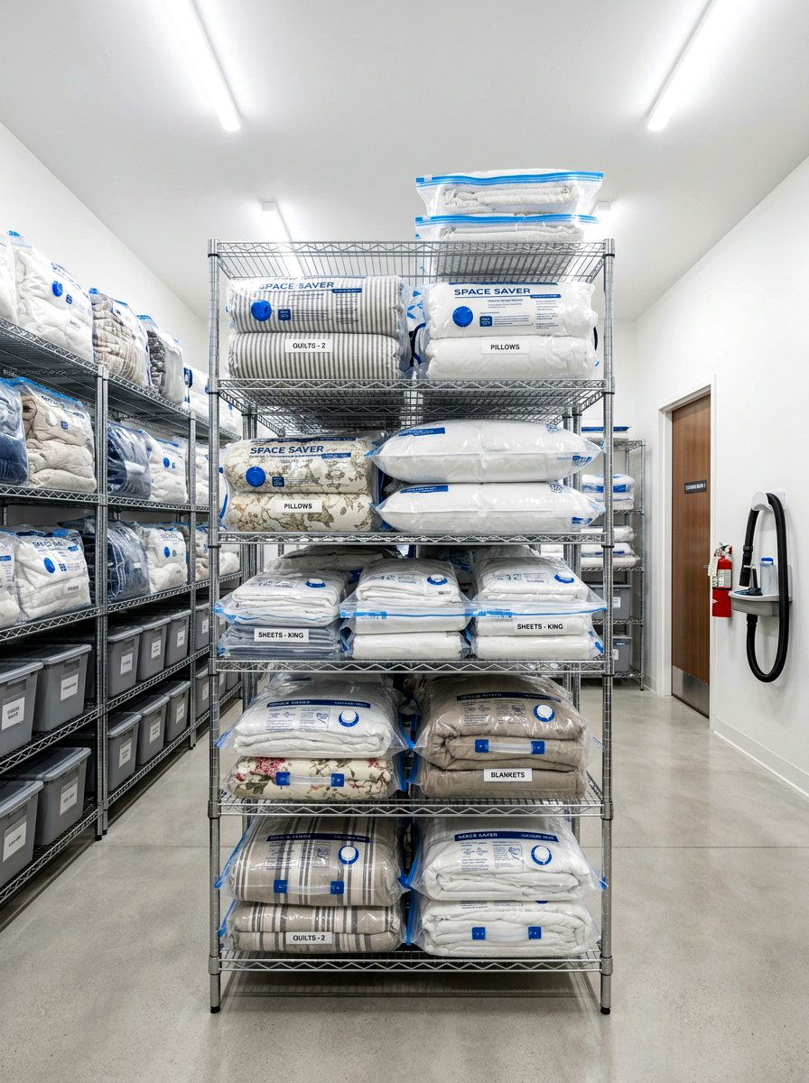 Space saving bags - 30 bedding storage ideas
