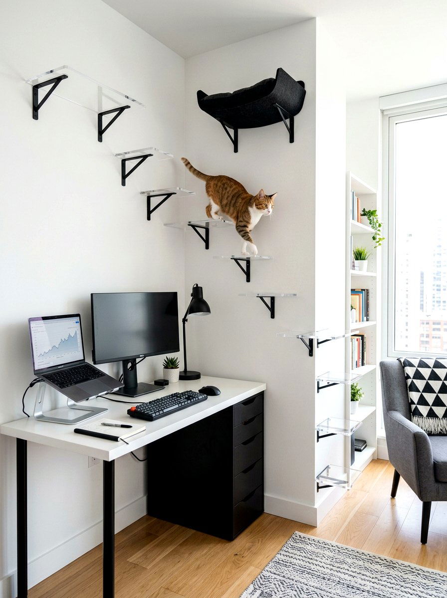 Space saving cat climbing corner - 30 cat climbing corner ideas