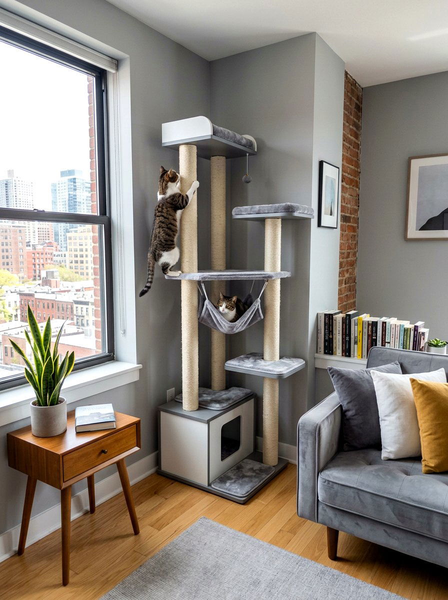 Space saving cat gym - 30 cat climbing corner ideas
