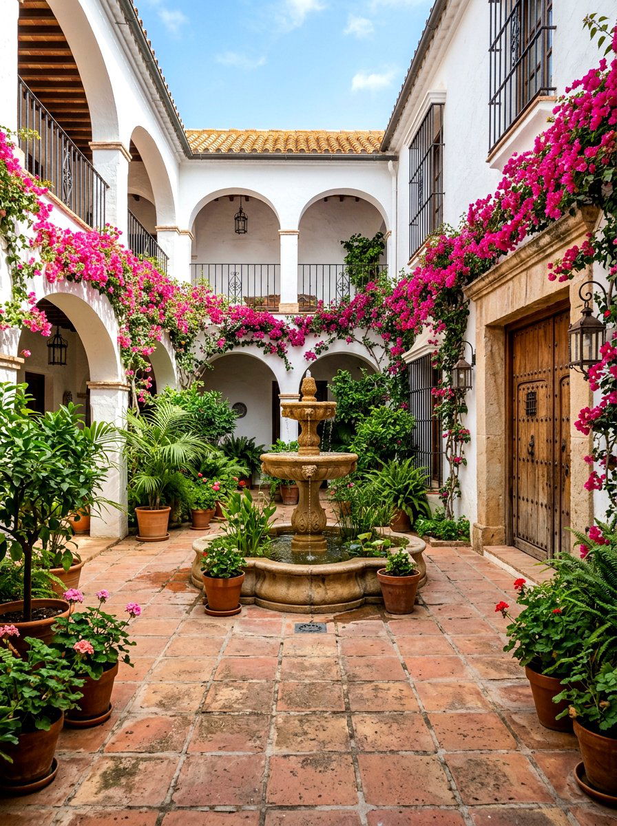 Spanish Colonial Courtyard - 30 courtyard style backyard ideas