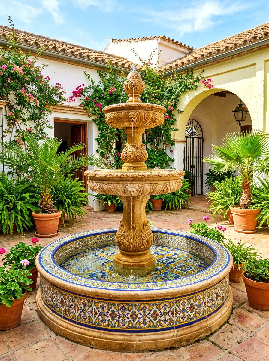 Spanish Courtyard Fountain - 30 Spanish courtyard exterior ideas