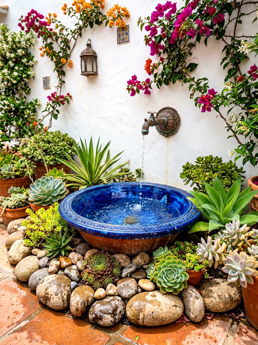 Spanish Courtyard Water Basin - 30 Spanish courtyard exterior ideas