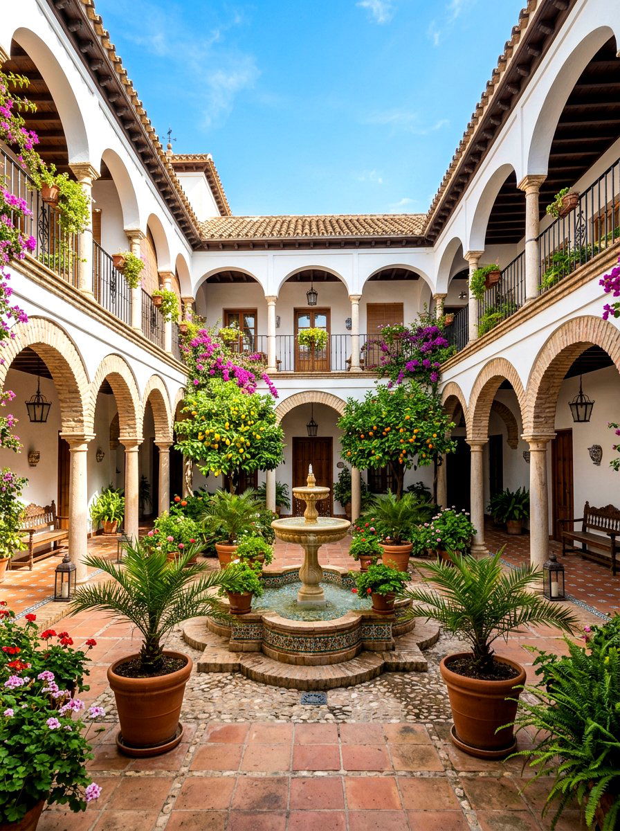 Spanish Hacienda Courtyard - 30 Spanish courtyard exterior ideas