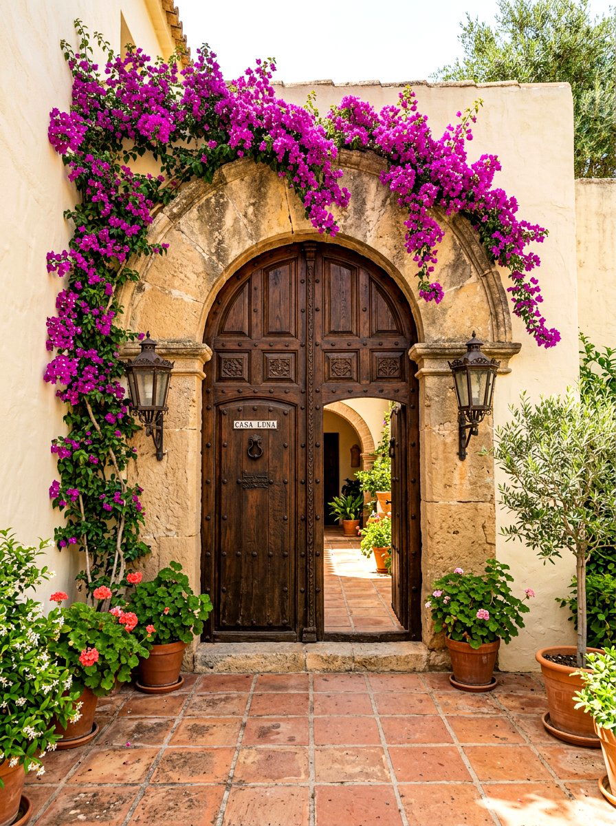 Spanish style arched entryway - 30 courtyard house entry ideas