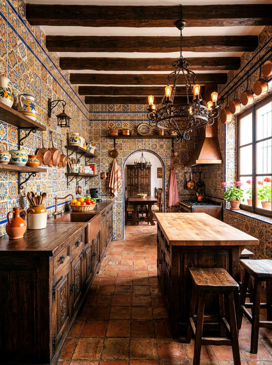 Spanish tile kitchen - 30 full height backsplash ideas