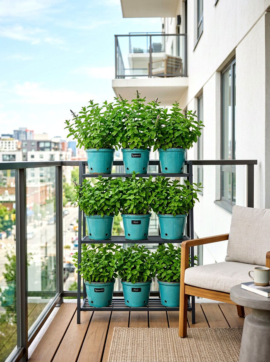 Spearmint Planter Garden - 30 tea herb garden ideas