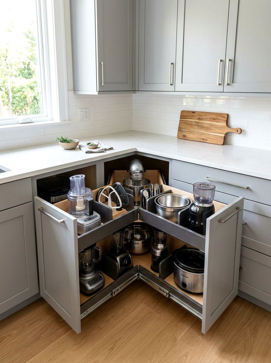 Specialized Corner Drawer System - 30 organizing kitchen drawers ideas