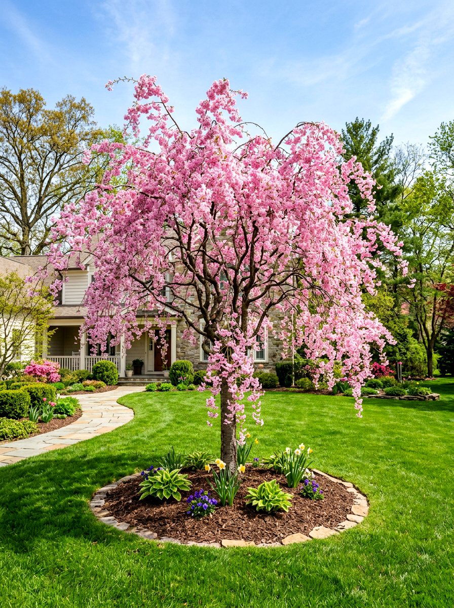 Specimen Tree Focal Point - 30 front lawn landscaping ideas