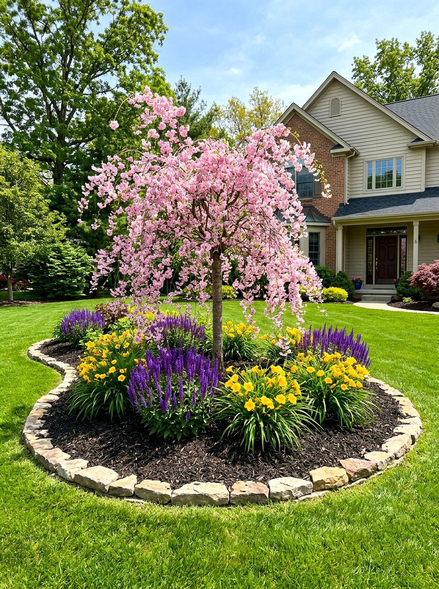 Specimen Tree Front Yard Island Bed - 30 front yard island bed ideas